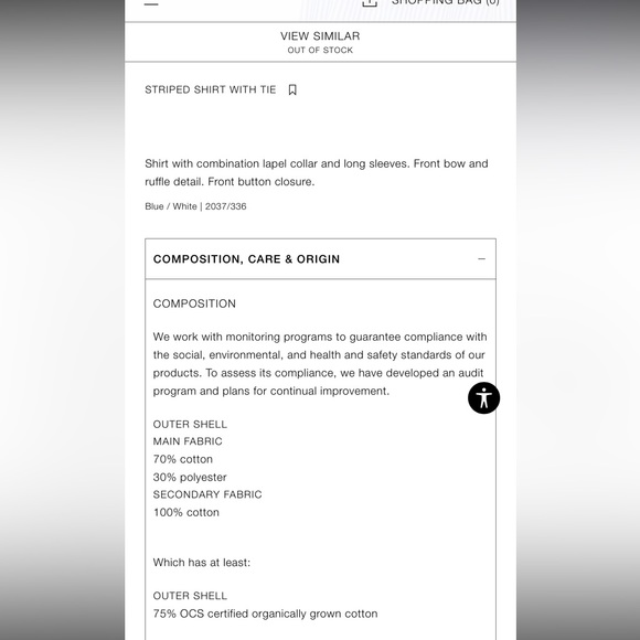 Zara Striped Shirt with Neck Tie - Picture 2 of 8